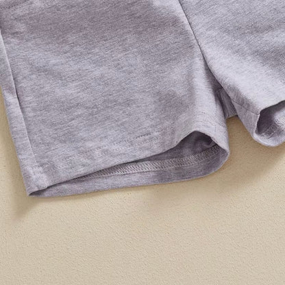 Short Sleeve Hooded Plaid Toddler Set