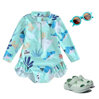 Long Sleeve Marine Life Toddler Swimsuit