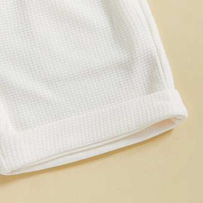 Short Sleeve Solid Shorts Toddler Set