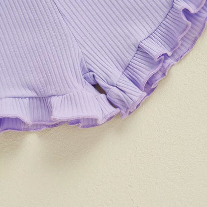 Short Sleeve Solid Ribbed Toddler Set