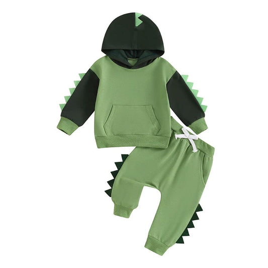 Long Sleeve Dino Hooded Toddler Set