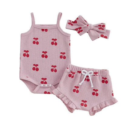 Sleeveless Cherry Baby Set