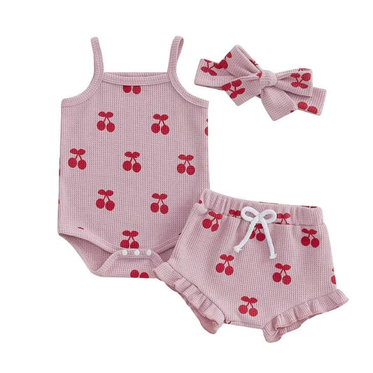 Sleeveless Cherry Baby Set