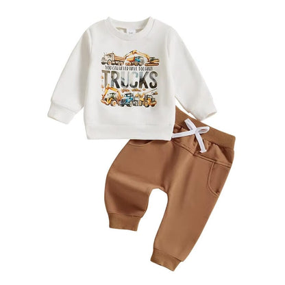 Long Sleeve Trucks Baby Set