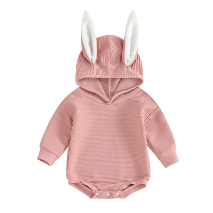 Long Sleeve Bunny Hooded Baby Bodysuit