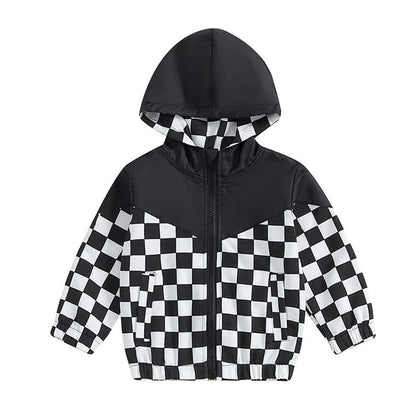 Checkered Hooded Toddler Jacket