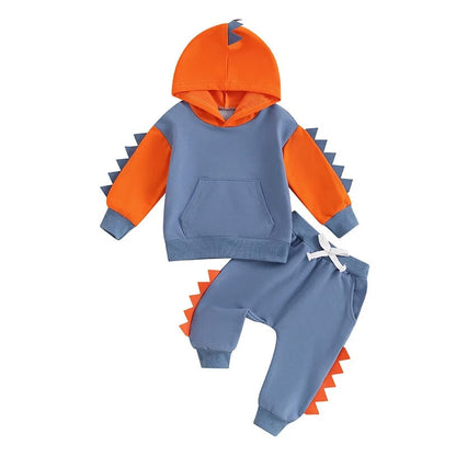 Long Sleeve Dino Hooded Toddler Set