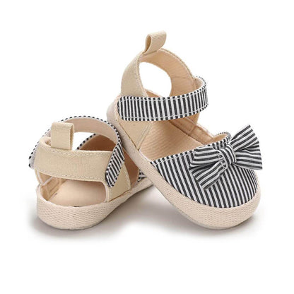 Striped Bowknot Baby Sandals