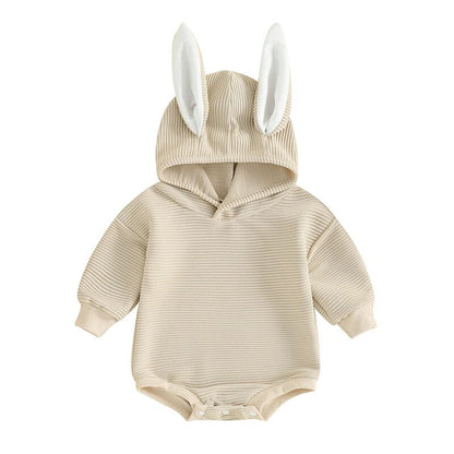 Long Sleeve Bunny Hooded Baby Bodysuit