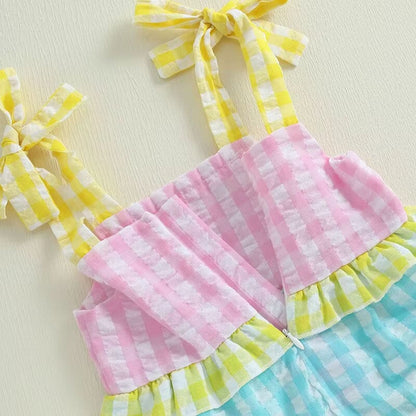 Sleeveless Plaid Toddler Dress