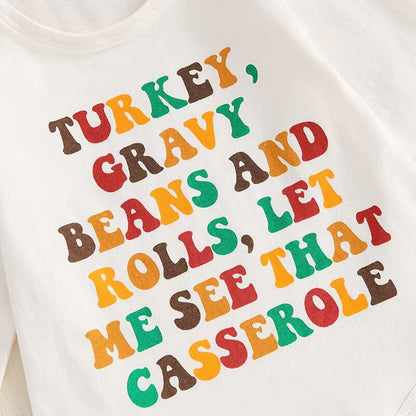 Thanksgiving Casserole Flared Pants Baby Set