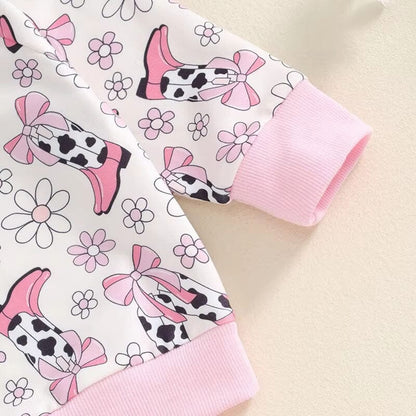 Long Sleeve Cowgirl Floral Baby Set