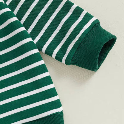 St. Patrick's Day Striped Baby Set