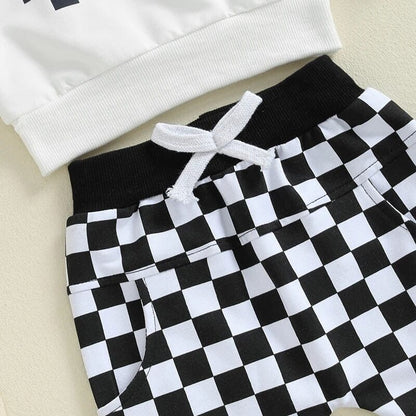 Mama's Boy Checkered Pants Baby Set