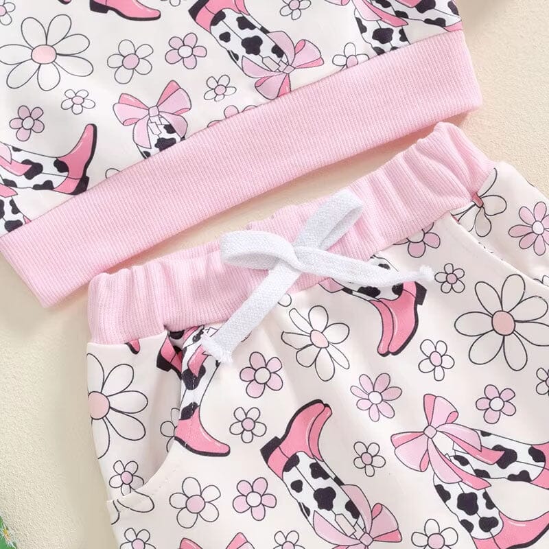 Long Sleeve Cowgirl Floral Baby Set