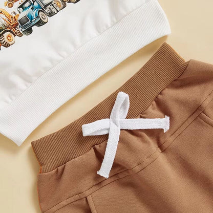 Long Sleeve Trucks Baby Set