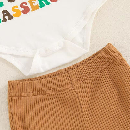 Thanksgiving Casserole Flared Pants Baby Set