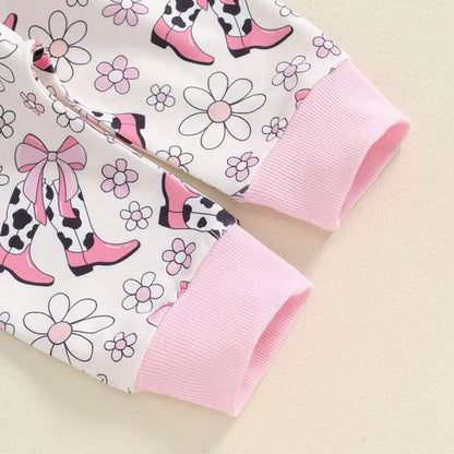 Long Sleeve Cowgirl Floral Baby Set