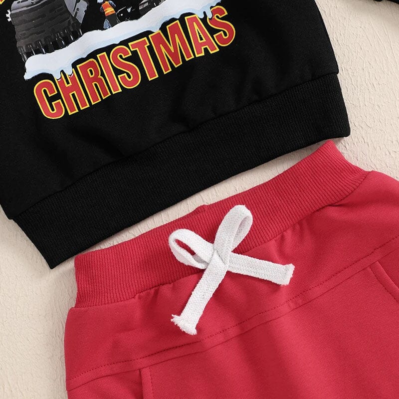 Long Sleeve Christmas Digger Toddler Set