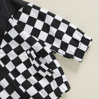 Checkered Hooded Toddler Jacket