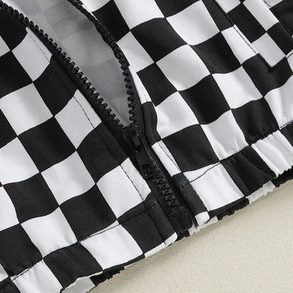 Checkered Hooded Toddler Jacket