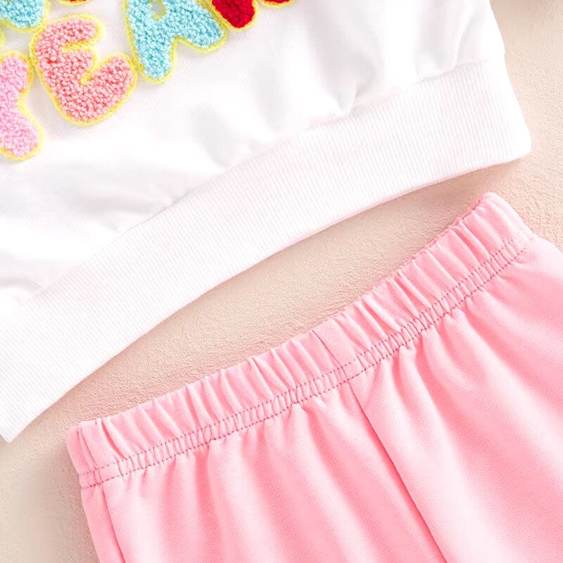 Happy New Year Pink Flared Pants Toddler Set