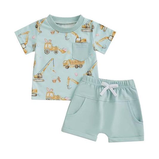 Short Sleeve Excavator Toddler Set
