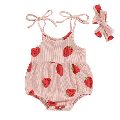 Strawberry Straps Baby Romper