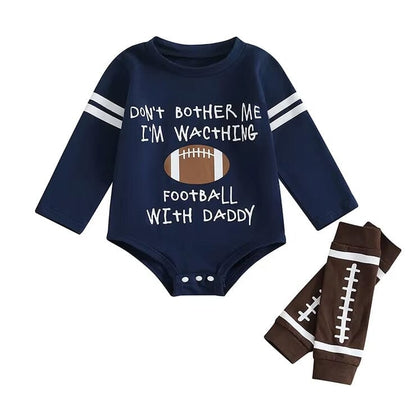 Long Sleeve Daddy Football Baby Set