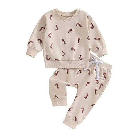 Long Sleeve Candy Cane Baby Set