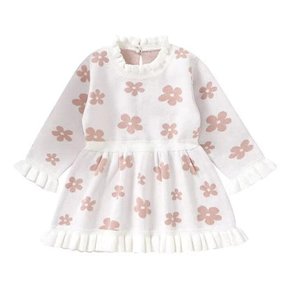 Long Sleeve Floral Ruffled Baby Dress