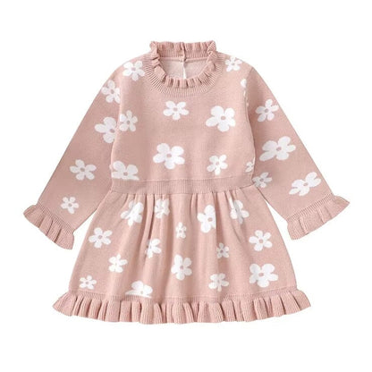 Long Sleeve Floral Ruffled Baby Dress