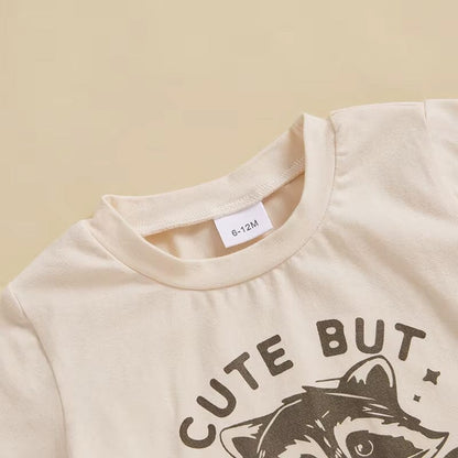 Short Sleeve Cute But Feral Baby Set
