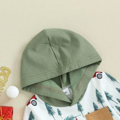 Long Sleeve Christmas Hooded Baby Set