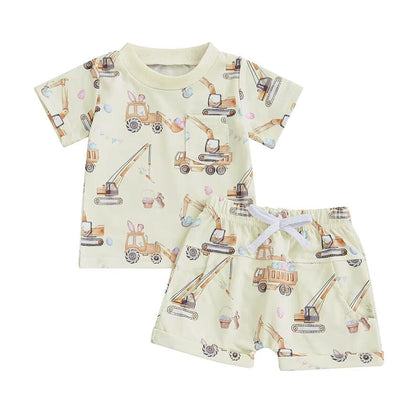 Short Sleeve Excavator Toddler Set