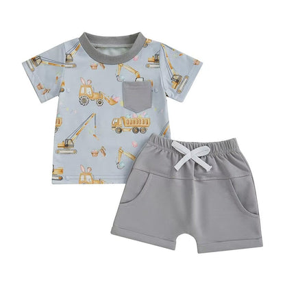 Short Sleeve Excavator Toddler Set