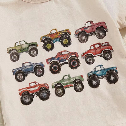 Short Sleeve Trucks Baby Set