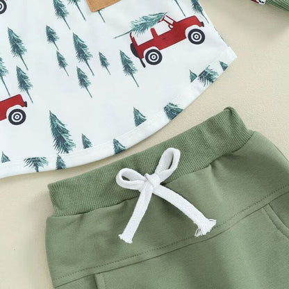 Long Sleeve Christmas Hooded Baby Set