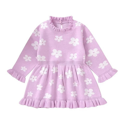 Long Sleeve Floral Ruffled Baby Dress