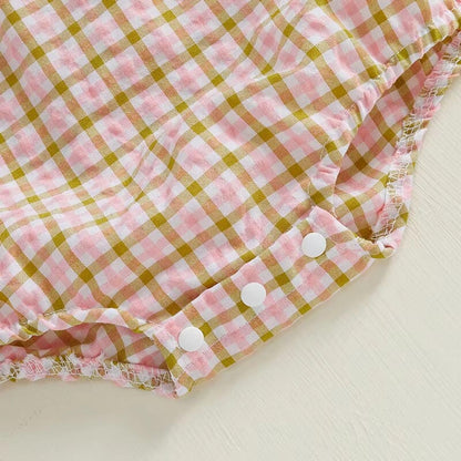 Vintage Plaid Thanksgiving Baby Romper