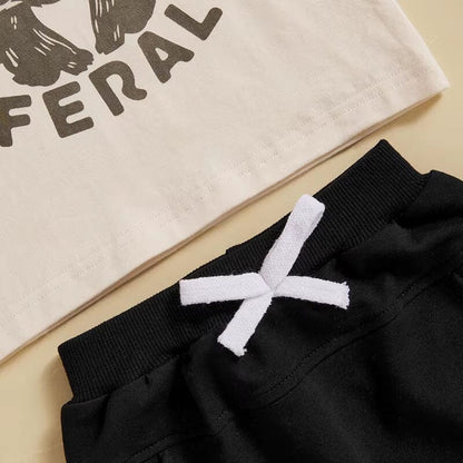 Short Sleeve Cute But Feral Baby Set