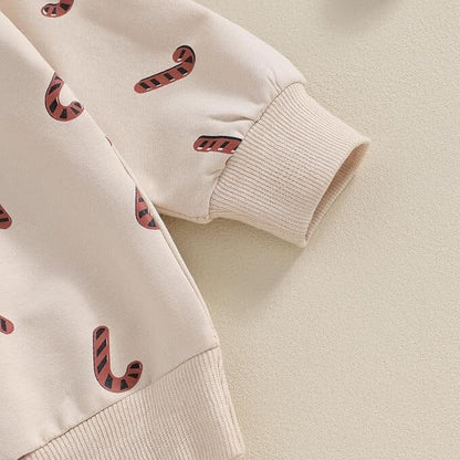 Long Sleeve Candy Cane Baby Set