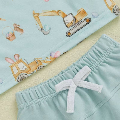 Short Sleeve Excavator Toddler Set