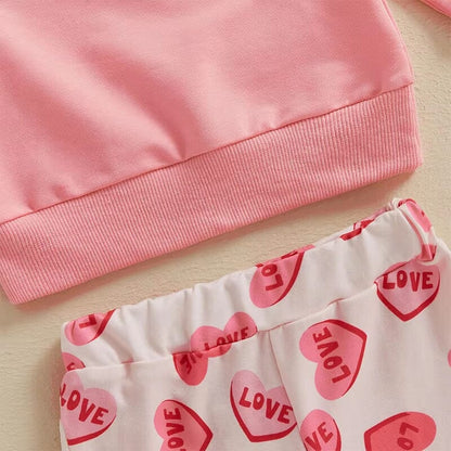 Long Sleeve Love Flared Pants Baby Set