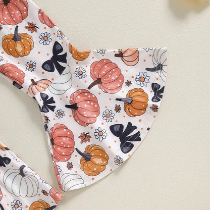 Little Pumpkin Flared Pants Toddler Set