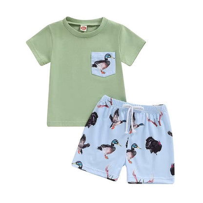 Short Sleeve Duck Pocket Toddler Set