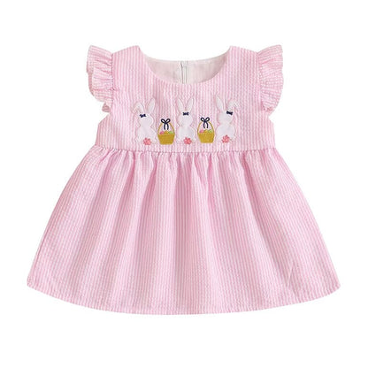 Pink Striped Easter Toddler Dress