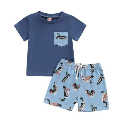 Short Sleeve Duck Pocket Toddler Set
