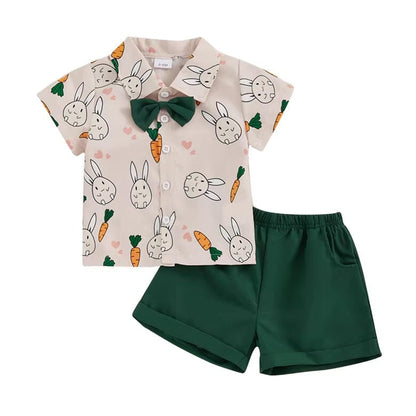 Short Sleeve Easter Gentleman Baby Set