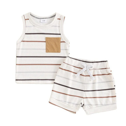 Sleeveless Striped Baby Set